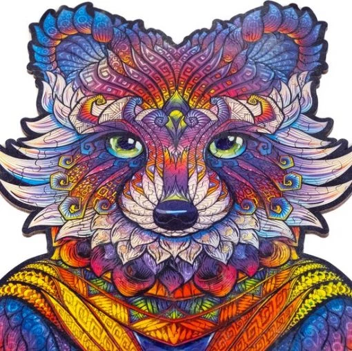 UNIDRAGON Houten Puzzel Dier - Uitstralende Wasbeer - 281 Stukjes - King Size 30x40 Cm -Puzzels Verkoop 550x548 1