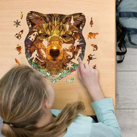 Industor® - Houten Beer Jigsaw Puzzle A3 - Dierenfiguur Puzzels - Houten Wolf Dieren Puzzel - Educatieve Puzzel In Verschillende Kleuren - Ontspanning & Relaxen - Volwassenen En Kinderen - Unieke Vorm En Creatief 12 Industor® - Houten Beer Jigsaw Puzzle A3 - Dierenfiguur Puzzels - Houten Wolf Dieren Puzzel - Educatieve Puzzel In Verschillende Kleuren - Ontspanning & Relaxen - Volwassenen En Kinderen - Unieke Vorm En Creatief - Afbeelding 10