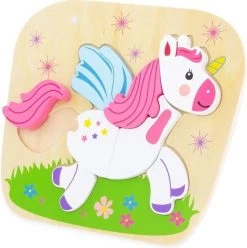 Ulysse Couleurs D'Enfance Houten Vormen Puzzel - Eenhoorn - 8 Stukjes