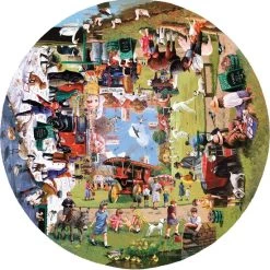 Sunsout Ronde Puzzel Kevin Walsh - Four Seasons On The Green 1000