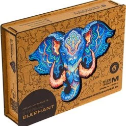 UNIDRAGON Houten Puzzel Dier - Eeuwige Olifant - 194 Stukjes - Medium 34x26 Cm -Puzzels Verkoop 550x574