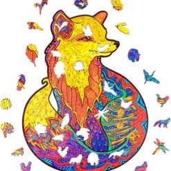 UNIDRAGON Houten Puzzel Dier - Verleidelijke Vos - 195 Stukjes - Medium 25x33 Cm -Puzzels Verkoop 550x591