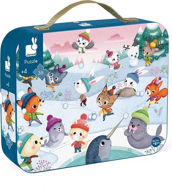 Janod Puzzel - Sneeuwfeest 4 Janod Puzzel - Sneeuwfeest - Afbeelding 2