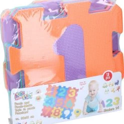 Let's Play Puzzelmat - 18 Stukken - Met Gekleurde Cijfers - 96 X 96 Cm - Foam -Puzzels Verkoop 550x604 1