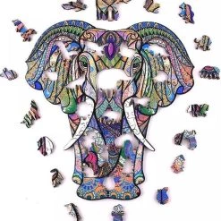 Puzzlewood - Premium Houten Jigsaw Puzzel - 3D Puzzel - Ideaal Kerstcadeau Of Verjaardagscadeau - A4 Formaat - Olifant -Puzzels Verkoop 550x605 1