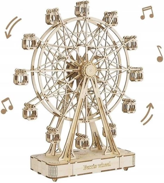 Viking Choice 3D Puzzel - Houten Bouwpakket - Reuzenrad - 232 Stukjes 3 Viking Choice 3D Puzzel - Houten Bouwpakket - Reuzenrad - 232 Stukjes