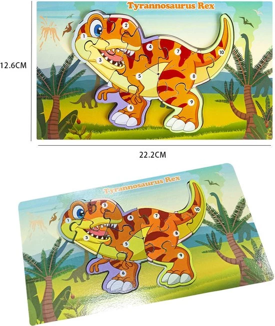 Melloniki Houten Dinosaurus Puzzel - Tyrannosaurus Rex 5 Melloniki Houten Dinosaurus Puzzel - Tyrannosaurus Rex - Afbeelding 3