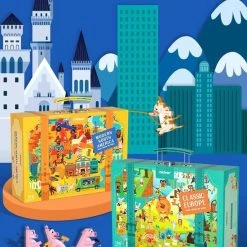 MiDeer - Wereldreizen En Menselijke Geografie: Klassiek Europa - 180 Puzzelstukjes - Puzzel In Mooie Koffer - Kinderpuzzel - Educatief Speelgoed Voor Kinderen - Puzzel Voor Kinderen Vanaf 5 Jaar -Puzzels Verkoop 550x673
