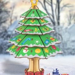 De Bouwplaats Bouwpakket 3D Puzzel Kerstboom Kerst Van Hout- Gekleurd -Puzzels Verkoop 550x727