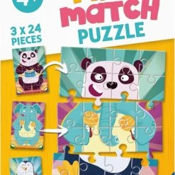 Ravensburger Mix & Match Puzzel Rockende Dieren - 3 X 24 Stukjes - Kinderpuzzel