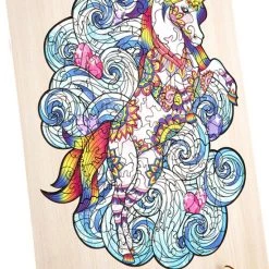 Grafix Houten Puzzel Unicorn | Unieke Puzzelstukjes In Vorm Van Fantasie Thema | 130 Puzzelstukjes | Puzzel Voor Kinderen En Volwassenen | Formaat 30 X 22.5 CM | Cadeau Voor Jong En Oud