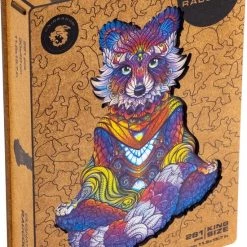 UNIDRAGON Houten Puzzel Dier - Uitstralende Wasbeer - 281 Stukjes - King Size 30x40 Cm -Puzzels Verkoop 550x803