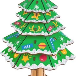 De Bouwplaats Bouwpakket 3D Puzzel Kerstboom Kerst Van Hout- Gekleurd -Puzzels Verkoop 550x838